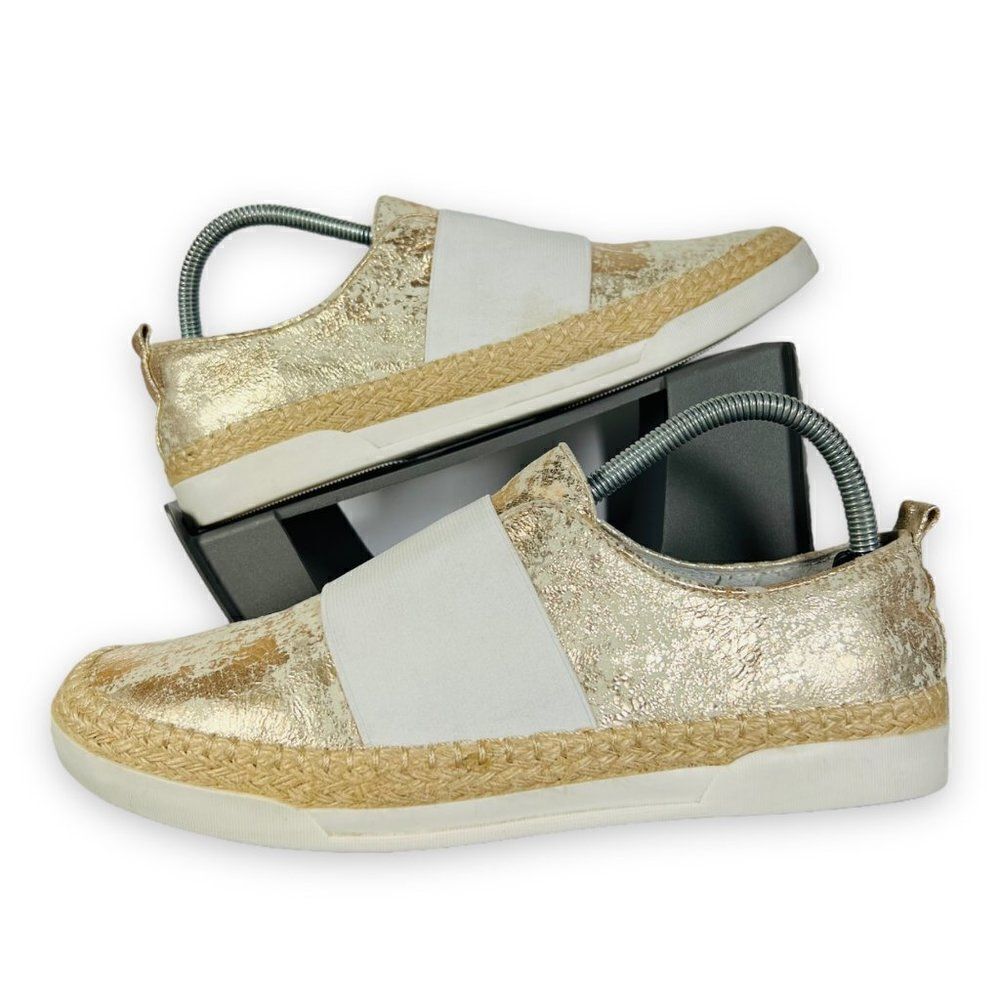 Johnston & Murphy Victoria Slip-on Sneakers "Ivory / Gold"‎ 78-16140 Women's 9.5